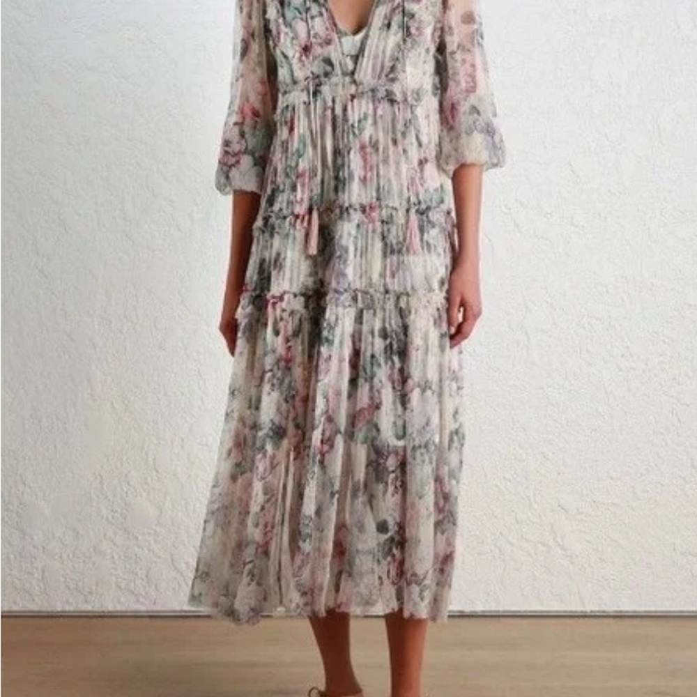 O.P.T Anthropologie Dress Womens Medium Floral Midi Feminine Flowy Romantic